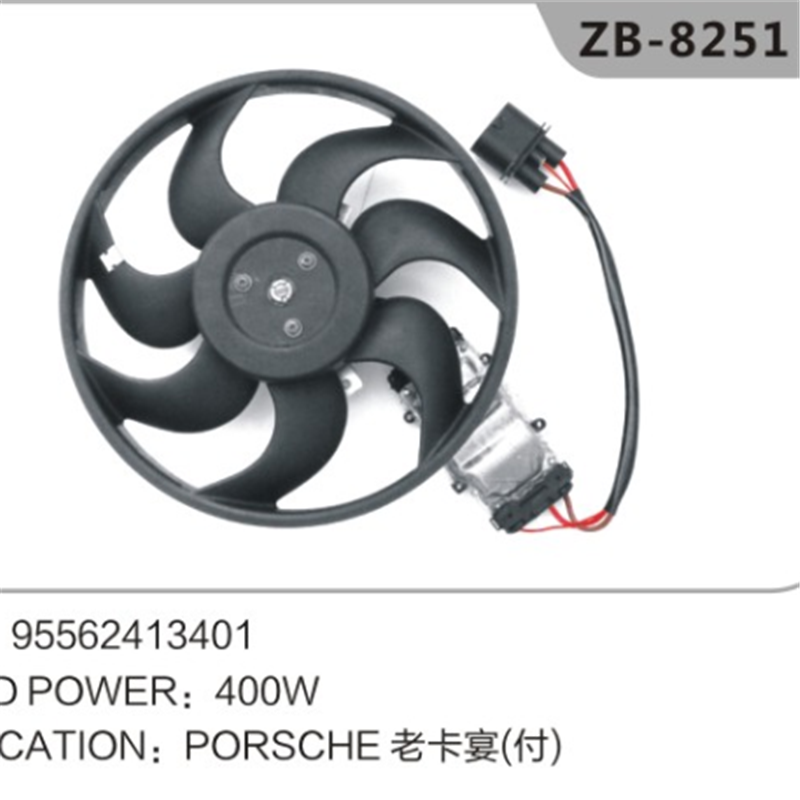 95562413401 Külmutusventilaatorite komplekt vasakult küljelt PORSCHE Cayenne'ile